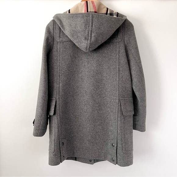 BURBERRY BRIT | Finsdale Gray Wool Duffle Coat with Toggle Closures Size US 2 - Picture 9 of 11